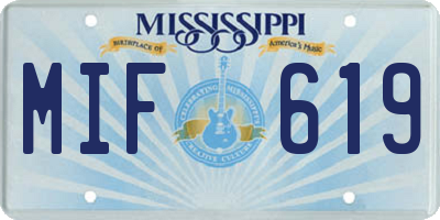 MS license plate MIF619