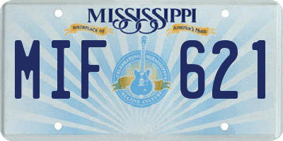 MS license plate MIF621
