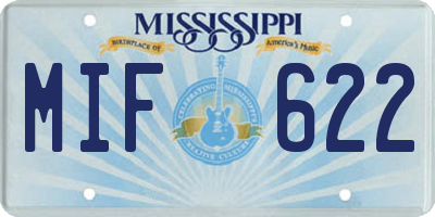 MS license plate MIF622