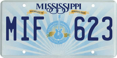 MS license plate MIF623