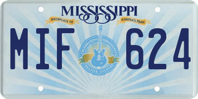 MS license plate MIF624