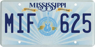 MS license plate MIF625