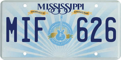 MS license plate MIF626