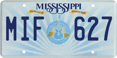 MS license plate MIF627