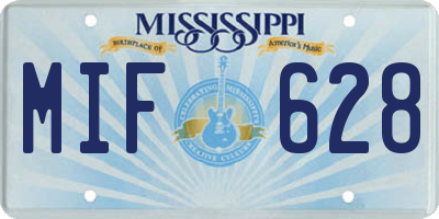 MS license plate MIF628