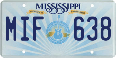 MS license plate MIF638