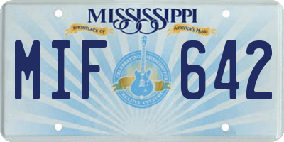 MS license plate MIF642