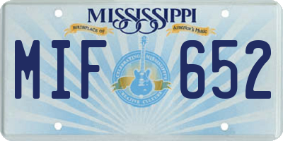 MS license plate MIF652