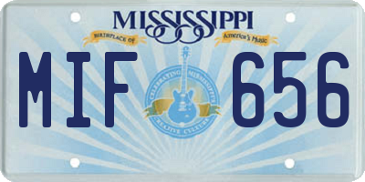 MS license plate MIF656