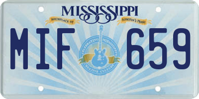 MS license plate MIF659