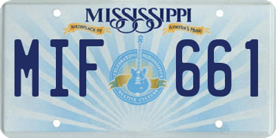 MS license plate MIF661