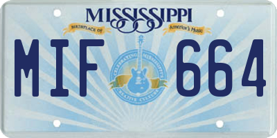 MS license plate MIF664