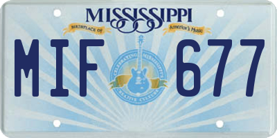 MS license plate MIF677