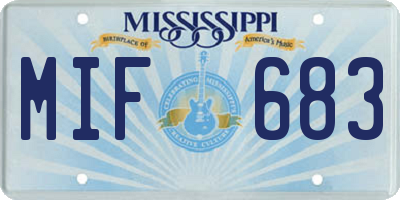 MS license plate MIF683