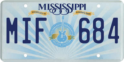 MS license plate MIF684