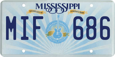 MS license plate MIF686