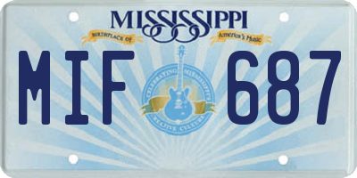 MS license plate MIF687