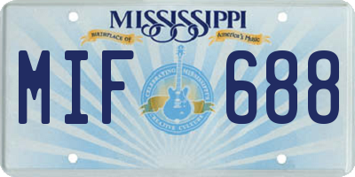MS license plate MIF688