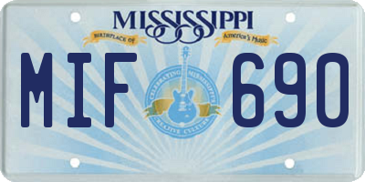 MS license plate MIF690