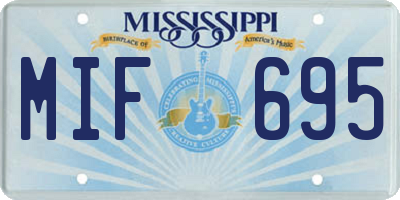 MS license plate MIF695