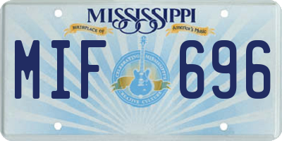 MS license plate MIF696