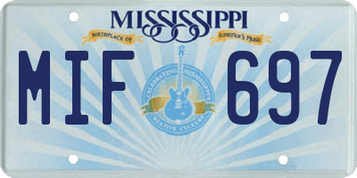 MS license plate MIF697