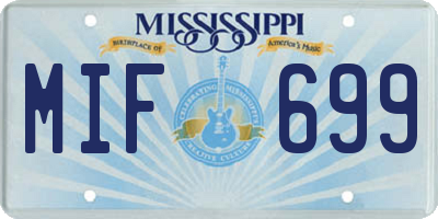 MS license plate MIF699