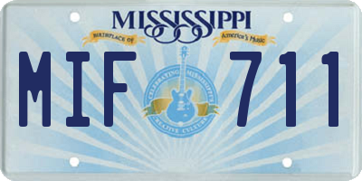 MS license plate MIF711