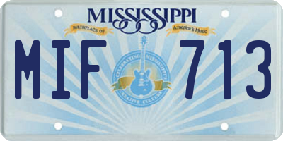 MS license plate MIF713