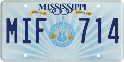 MS license plate MIF714