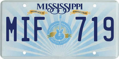 MS license plate MIF719