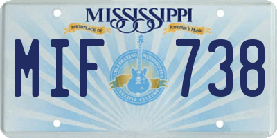 MS license plate MIF738