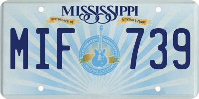 MS license plate MIF739