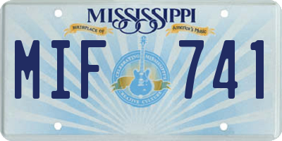 MS license plate MIF741