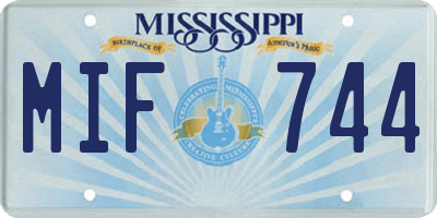 MS license plate MIF744