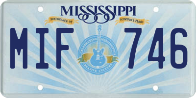 MS license plate MIF746