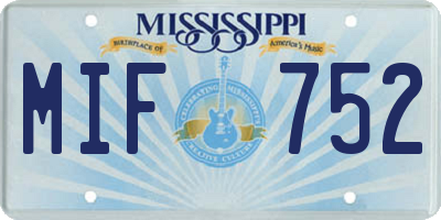 MS license plate MIF752
