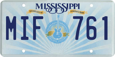 MS license plate MIF761
