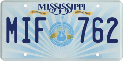 MS license plate MIF762