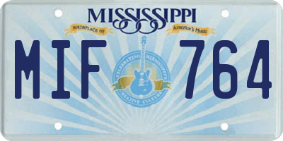 MS license plate MIF764