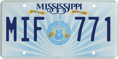 MS license plate MIF771