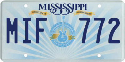 MS license plate MIF772