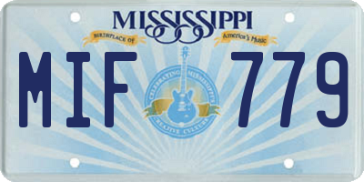 MS license plate MIF779