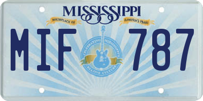 MS license plate MIF787