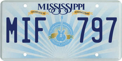 MS license plate MIF797