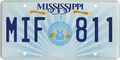 MS license plate MIF811