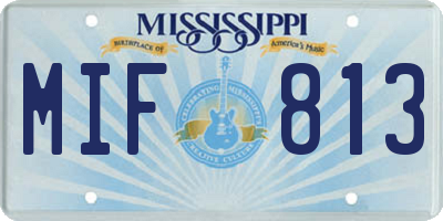 MS license plate MIF813