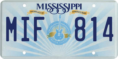 MS license plate MIF814