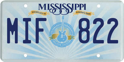 MS license plate MIF822
