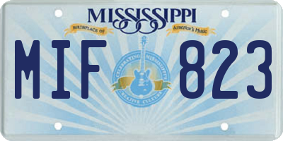 MS license plate MIF823